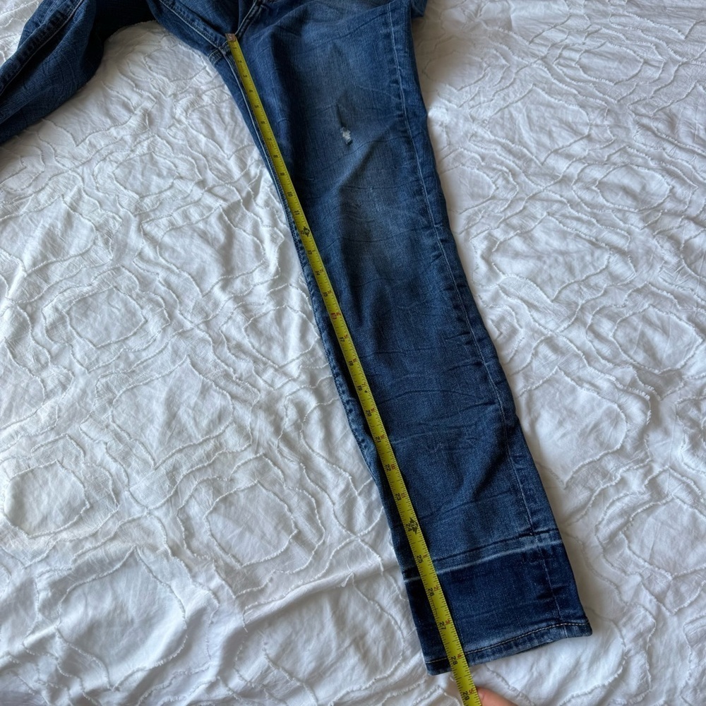 Lucky Brand Brooke Leggings Dark Blue Skinny Jeans Dark Wash Ankle Distressed - Picture 4 of 11